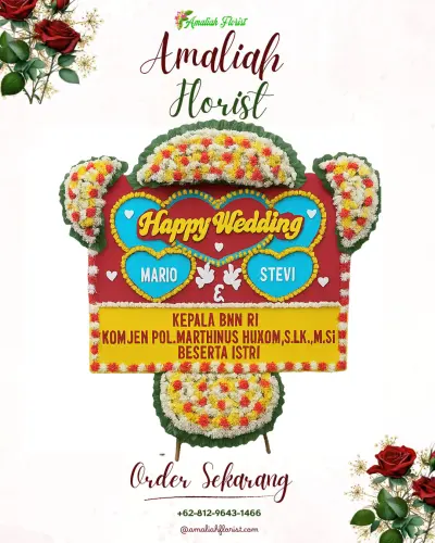 Karangan Papan Bunga Pernikahan di Luwung